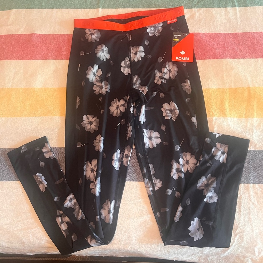 Kombi Black Floral Women's Baselayer Leggings